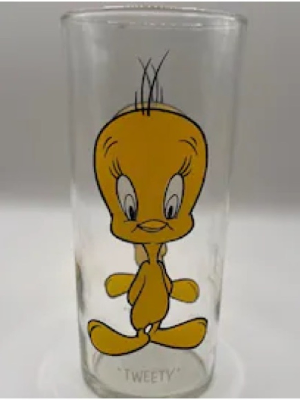 Tweety Pepsi 1973 Character Tall Glass - Yellow Cartoon Collectible